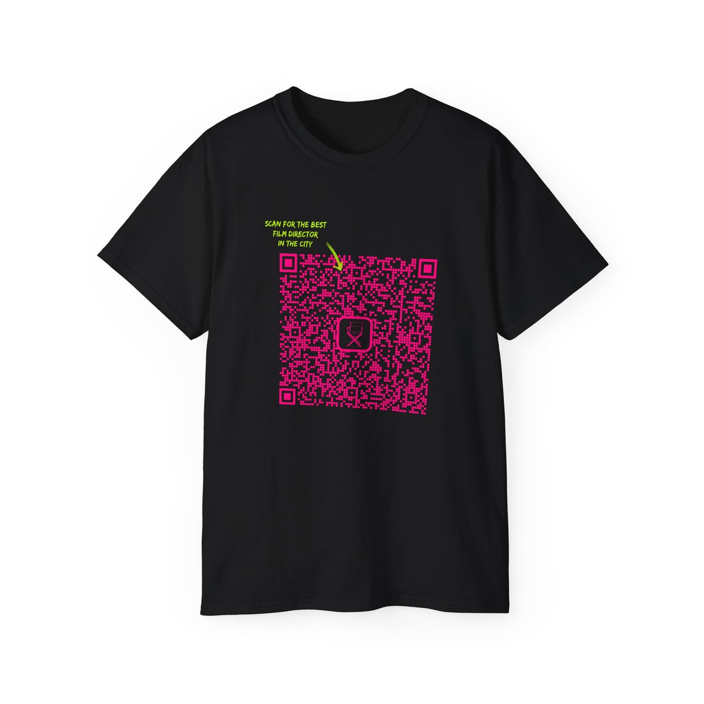 T-shirt for a film director - Scan for the best film director in the city: The Ultimate Networking Tee