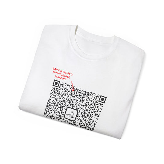 T-shirt for a patent lawyer - Scan for the Best Patent Lawyer – Where Humor Meets Networking!