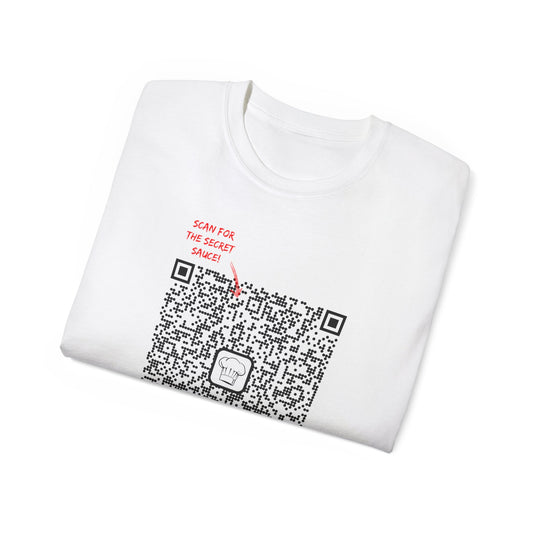 T-shirt for a cook - Scan for Cooks: The Secret Sauce! Share Your Ingredients!
